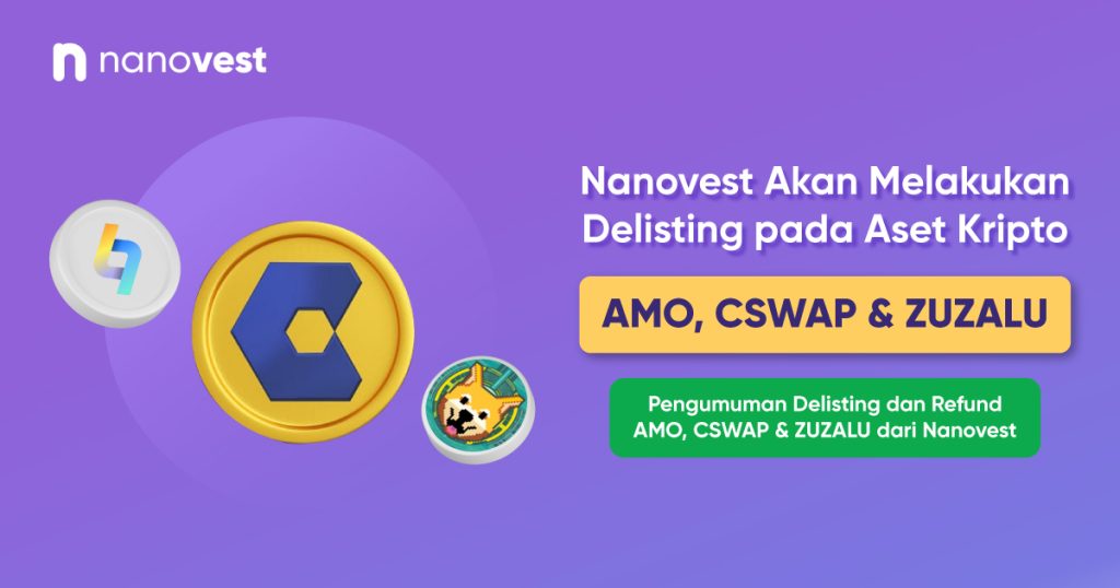 Pengumuman Penghapusan (Delisting) Aset Kripto AMO, CSWAP, ZUZALU