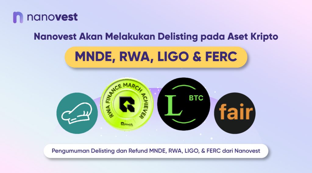 Pengumuman Penghapusan (Delisting) aset Kripto MNDE, RWA, LIGO & FERC