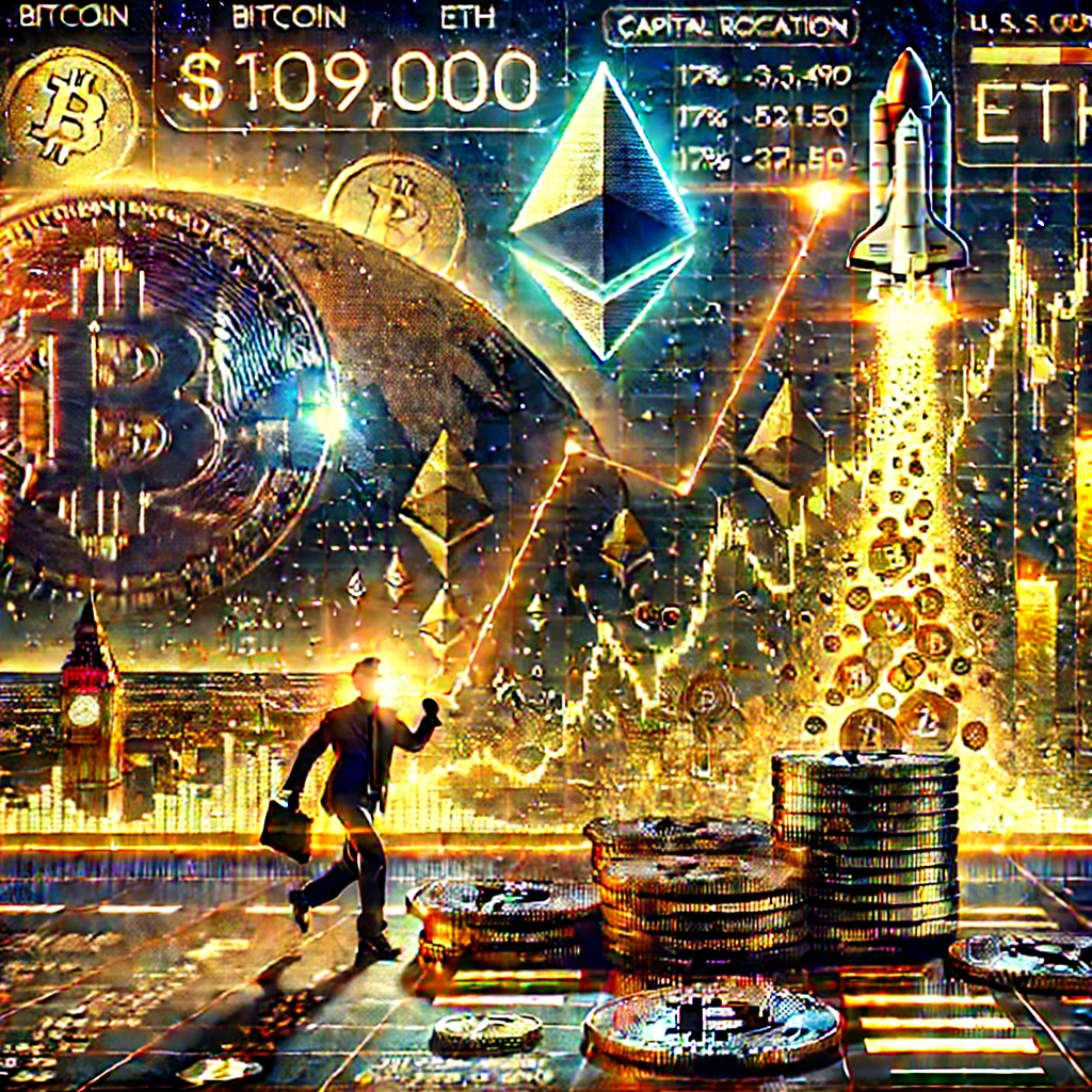 Bitcoin Bertahan di Level $109.000 Saat Para Investor Besar Beralih ke ETH Dan Obligasi Inggris Melonjak