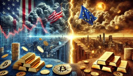 Bitcoin Turun, Kontrak Berjangka Emas Naik Seiring Ancaman Perang Dagang Eropa
