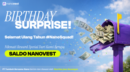 BIRTHDAY SURPRISE MARCH 2026 Banner program Birthday Surprise March 2026 Nanovest dengan hadiah saldo hingga 3x untuk pengguna yang berulang tahun di bulan Maret.
