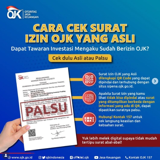 cara cek surat izin OJK yang asli