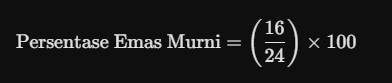 persentase emas murni