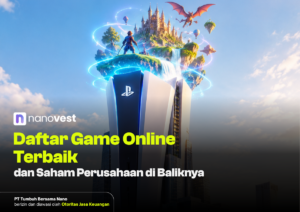Promo image for NanoVest announcing the best online games and company stocks, with a futuristic floating island above a tall building.