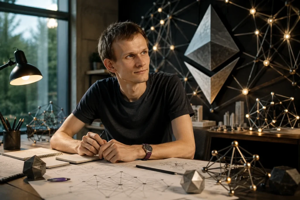 Vitalik Buterin as a co-founder of Ethereum.