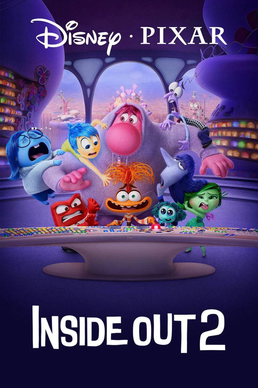 Inside Out 2 2024 - Blog Nanovest Movie poster for Disney•Pixar Inside Out 2 showing colorful emotion characters in a control room, with the title at the top and 'Inside Out 2' at the bottom.