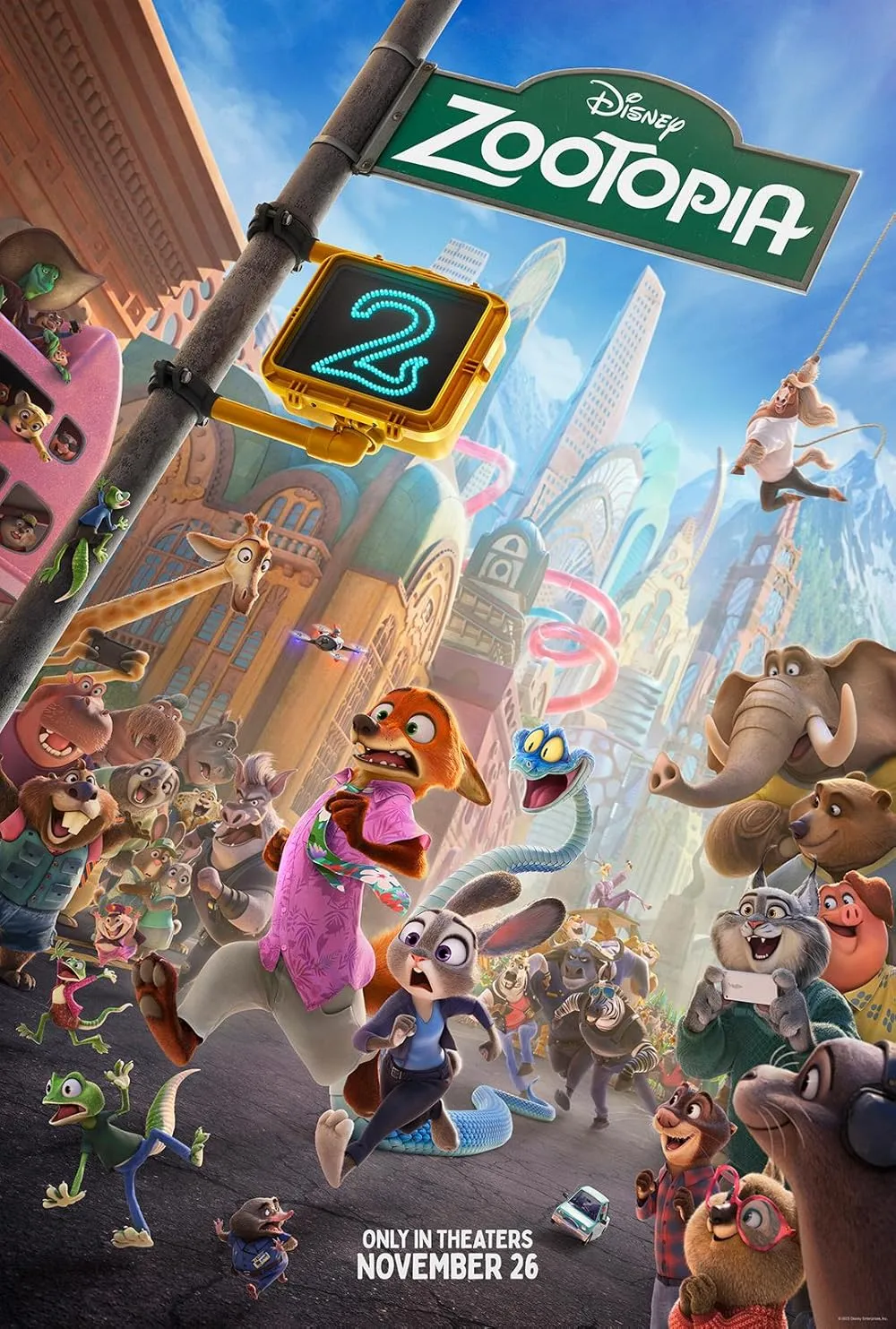 Zootopia 2 2025 - Blog Nanovest Zootopia movie poster with diverse animal characters running through a colorful cityscape.