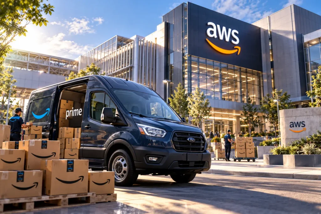 AWS Campus Amazon Logistics at Golden Hour - Blog Nanovest AWS Campus Amazon Logistics at Golden Hour