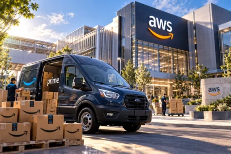 AWS Campus Amazon Logistics at Golden Hour - Blog Nanovest AWS Campus Amazon Logistics at Golden Hour