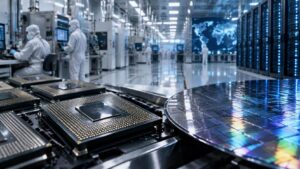 Chip memori AI di pusat data modern seiring meningkatnya permintaan semikonduktor untuk pengembangan kecerdasan buatan