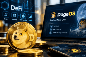 Arsitektur jaringan testnet DogeOS untuk fitur DeFi Dogecoin.