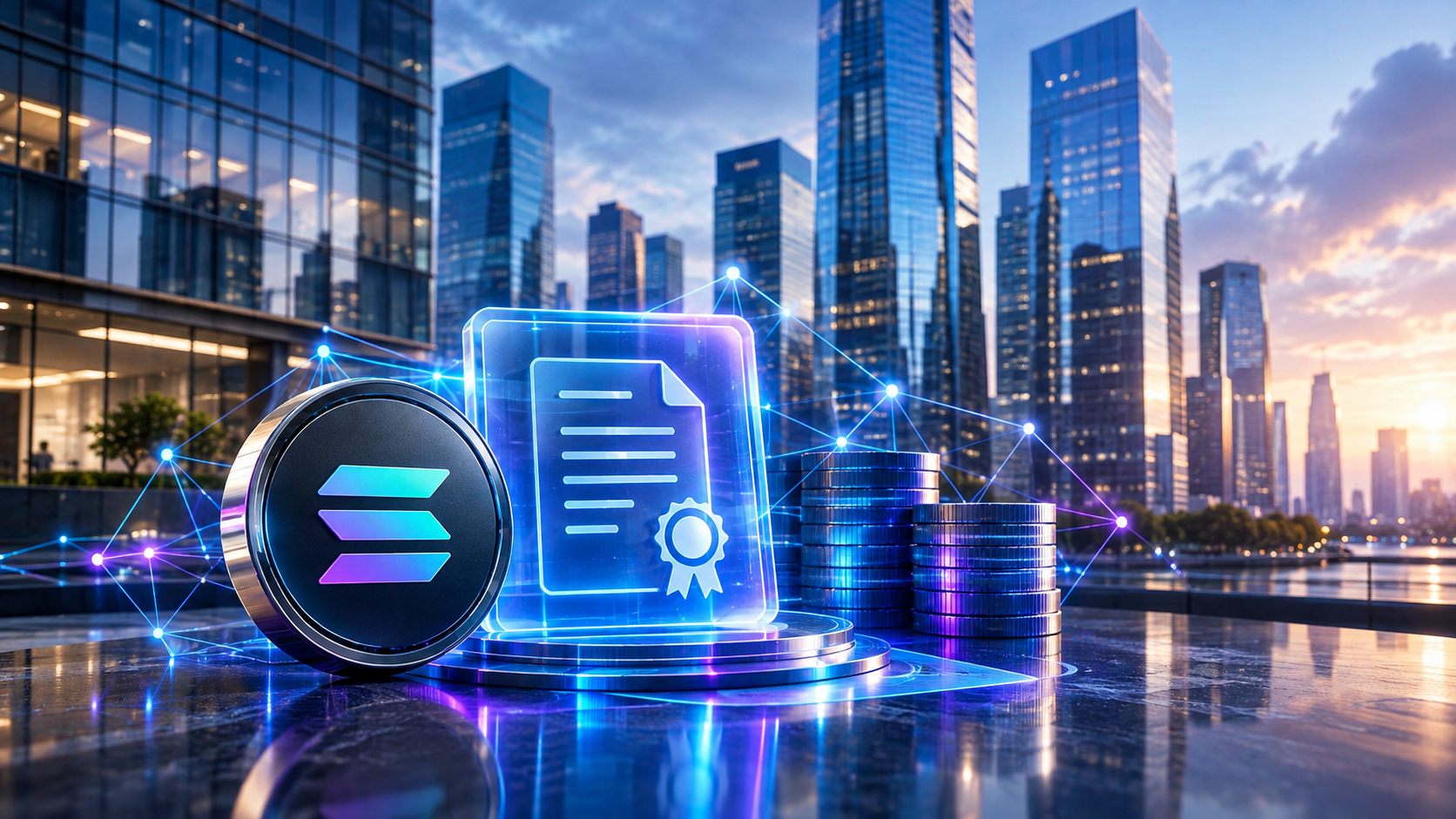 Ilustrasi tokenisasi funding notes Mirae Asset melalui blockchain Solana