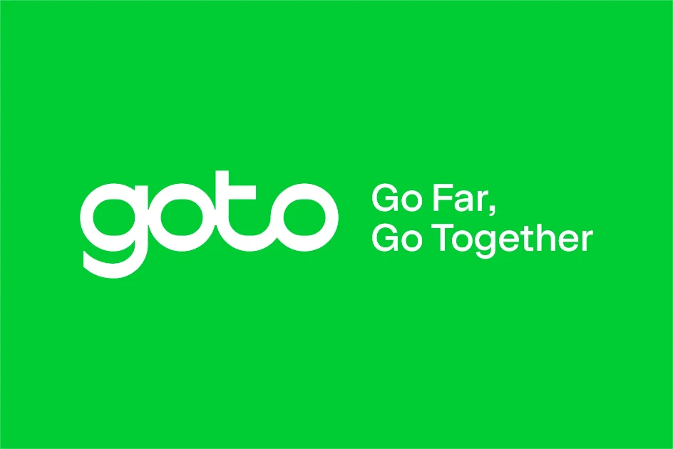 Merger Gojek Tokopedia - Blog Nanovest Brand logo: 'goto' with the slogan 'Go Far, Go Together' on a bright green background.