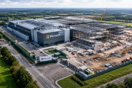 Microsoft Mundur dari Proyek Pusat Data AI Inggris Microsoft Data Center Under Construction