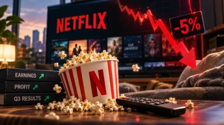 Saham Netflix Turun 5% Meski Laba Lampaui Ekspektasi Ilustrasi saham Netflix turun 5% meski laba kuartal III 2026 melampaui ekspektasi Wall Street.