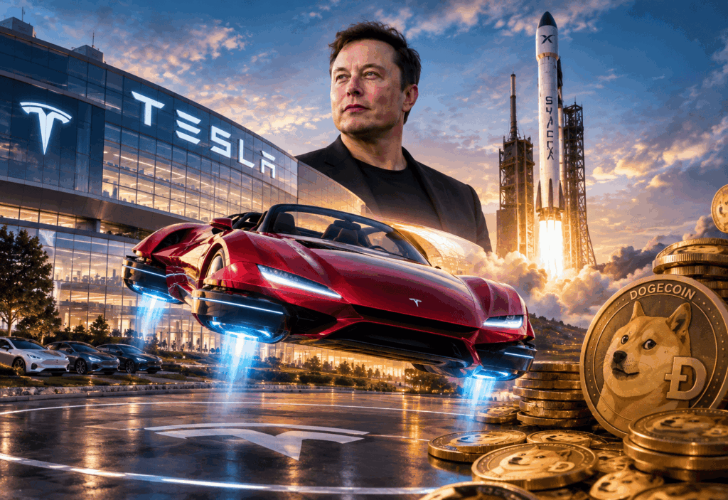 Proyek Terbaru Tesla dan Elon Musk- Mobil Terbang Roadster - Blog Nanovest Proyek mobil terbang Tesla: Roadster dengan thruster SpaceX di Texas, Oktober 2026