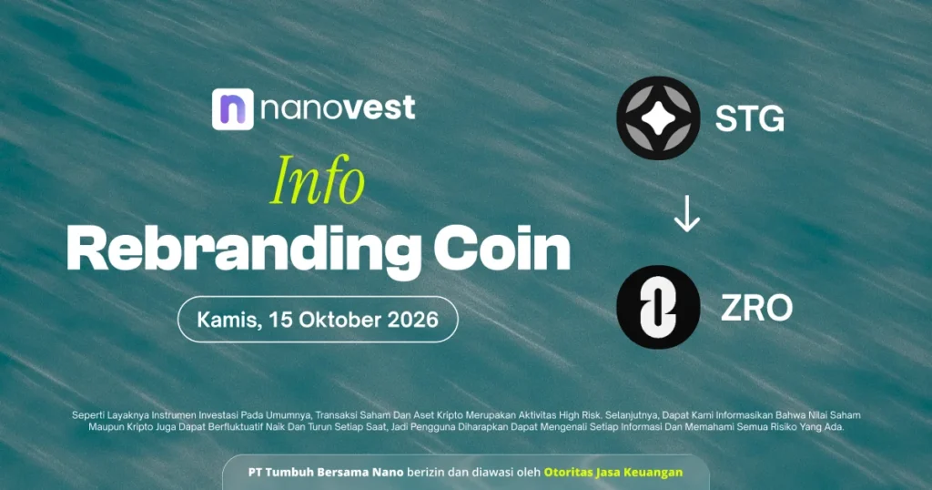 Pengumuman Perubahan Nama (Rebranding) Aset Kripto STG Menjadi ZRO - Blog Nanovest Info banner: Rebranding Coin event from STG to ZRO, with date Kamis, 15 Oktober 2026, 18:00 WIB