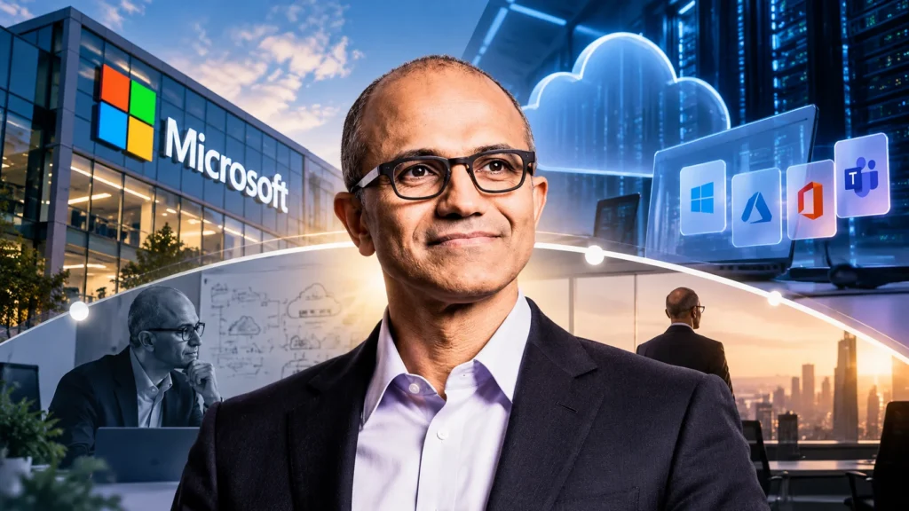 Satya Nadella resmi menjadi CEO Microsoft pada 4 Februari 2014, menggantikan Steve Ballmer.