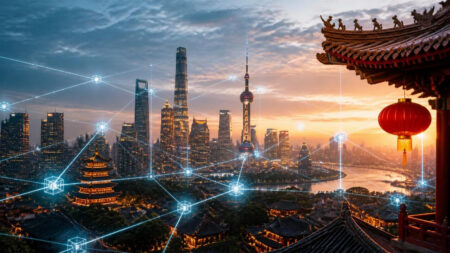 Tiongkok Targetkan Jaringan Blockchain Nasional 2030 - Blog Nanovest Ilustrasi infrastruktur jaringan blockchain nasional Tiongkok 2030