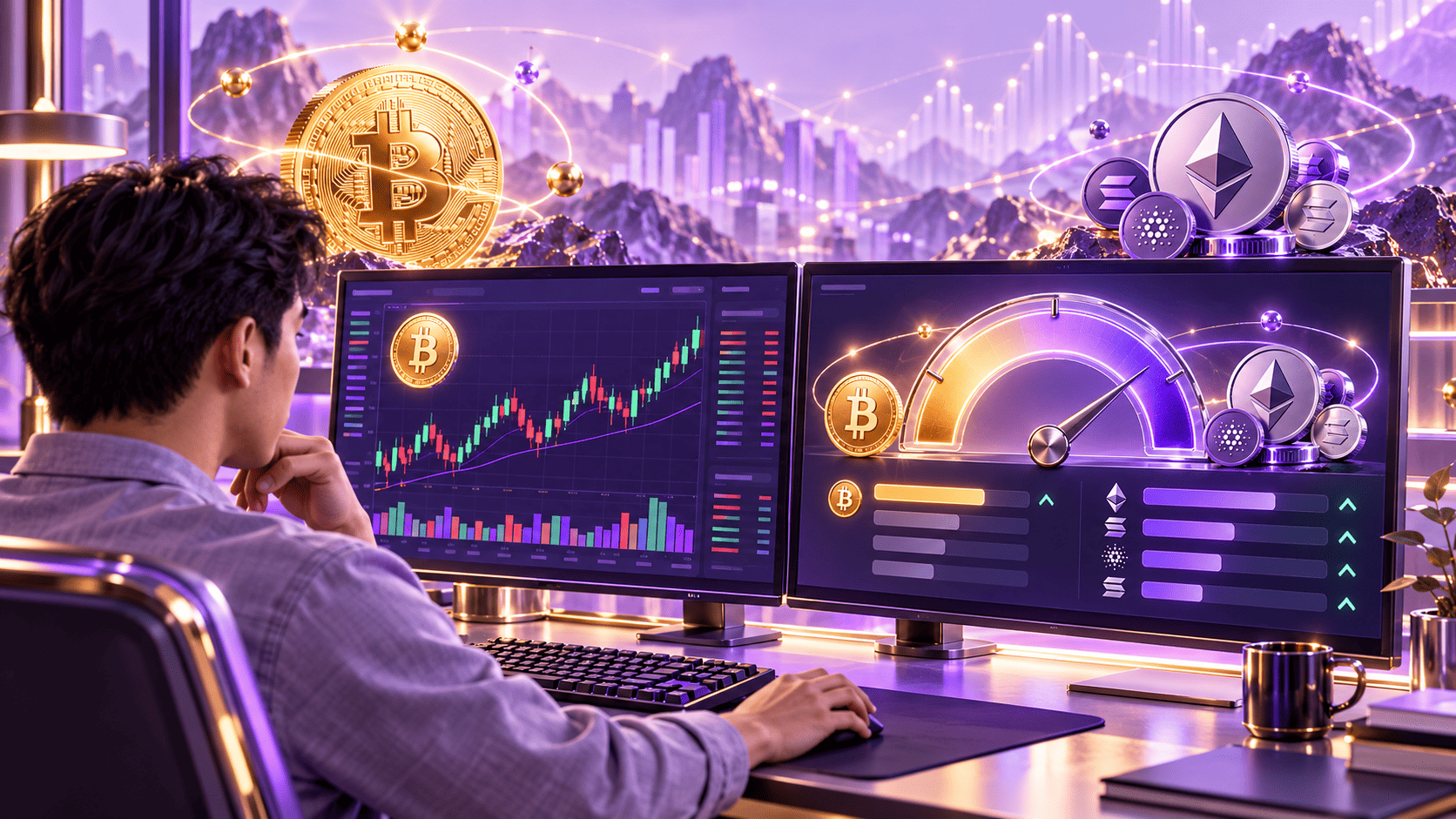 Trader comparing Bitcoin and altcoins 1 - Blog Nanovest