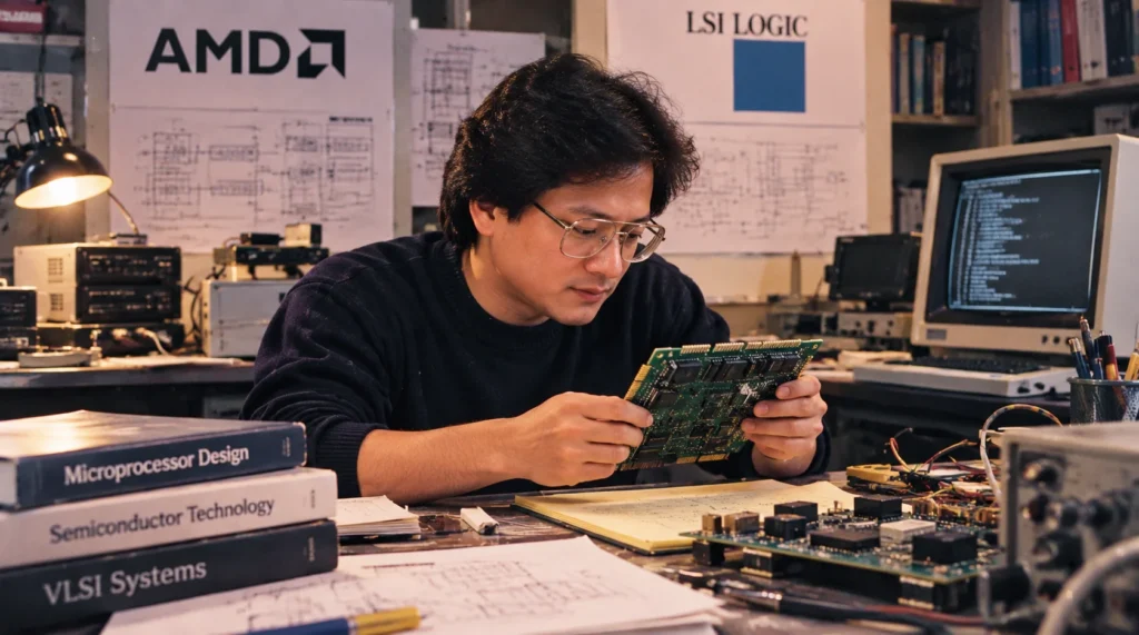 Ilustrasi industri semikonduktor pada era awal karier Jensen Huang, sebelum ia mendirikan NVIDIA pada 1993.