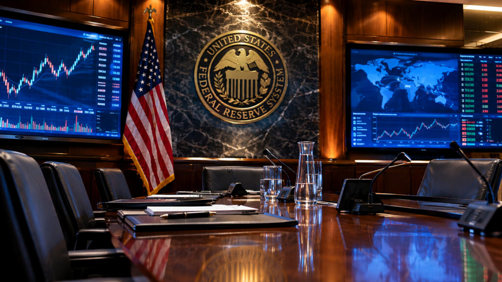 FOMC mempertahankan suku bunga AS di kisaran 3,75%-4,00% dalam rapat kebijakan moneter Oktober 2026. - Blog Nanovest Ketua Federal Reserve usai hasil rapat The Fed yang mempertahankan suku bunga AS pada kisaran 3,75%-4,00%