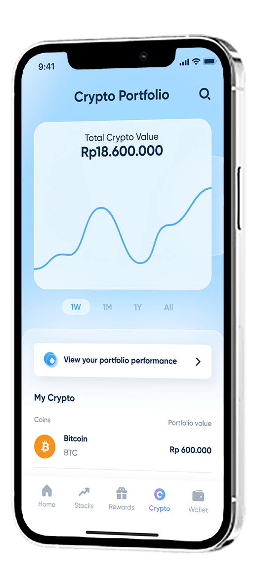 Tampilan Halaman Portofolio Kripto di Aplikasi Nanovest